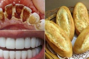 Răng trắng, cao răng bong ra từng mảng chỉ với một miếng bánh mì cháy